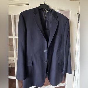 Burberry Men’s Navy Pinstripe Suit Blazer & Pants 46L